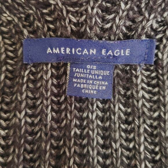 AEO | Fringe Cardigan Poncho Open Front Sweater OS - Picture 8 of 11